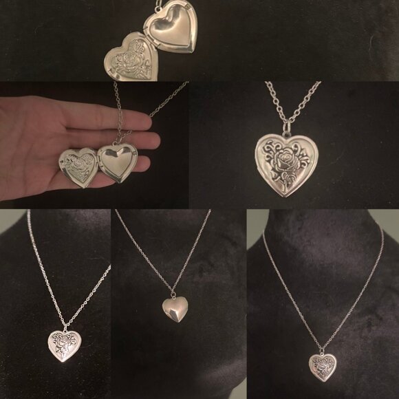 Silver Heart Locket Necklace - Picture 1 of 1